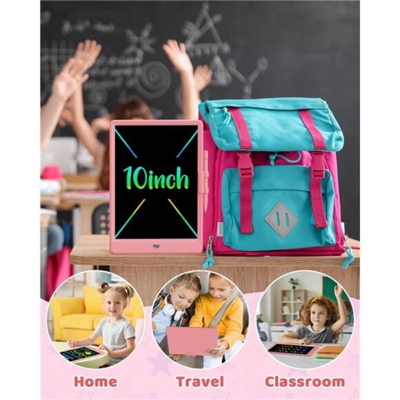 LCD Writing Tablet Doodle Board 10 Inch - Colorful Screen Electronic Toddler - Picture 5 of 7